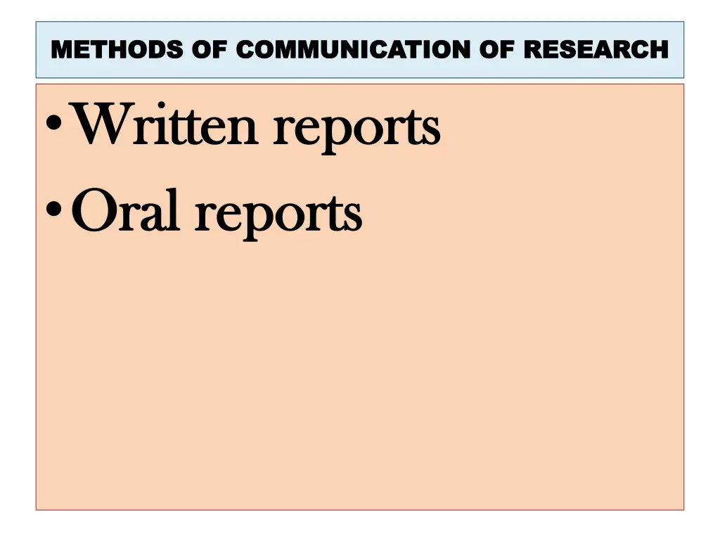 methods of communication of research methods