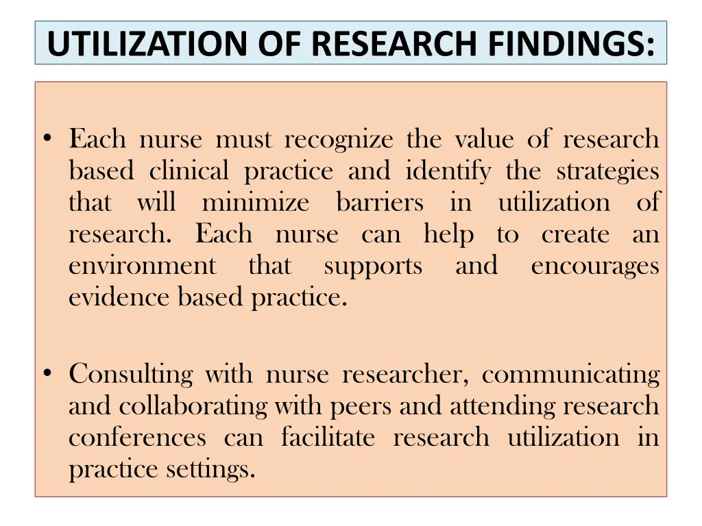 utilization of research findings