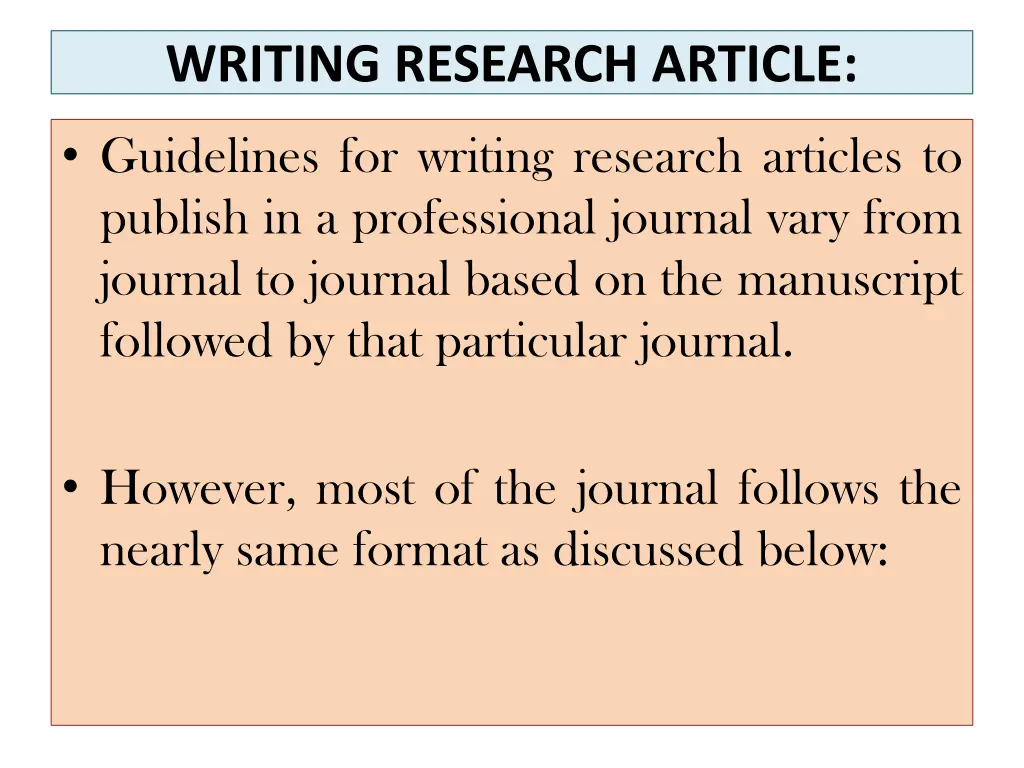 writing research article