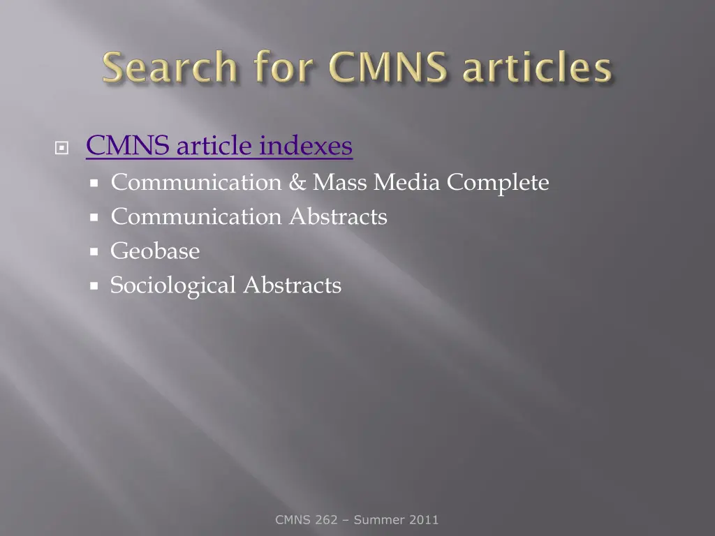 cmns article indexes communication mass media