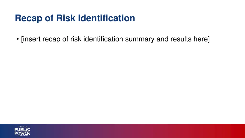 recap of risk identification