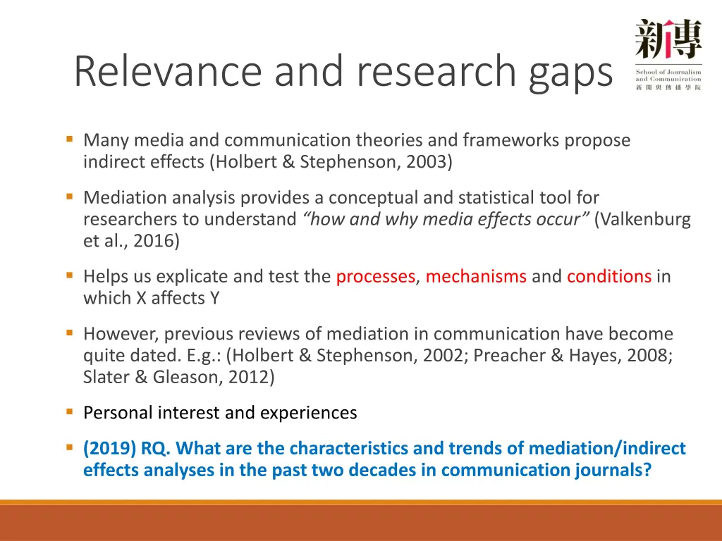 relevance and research gaps