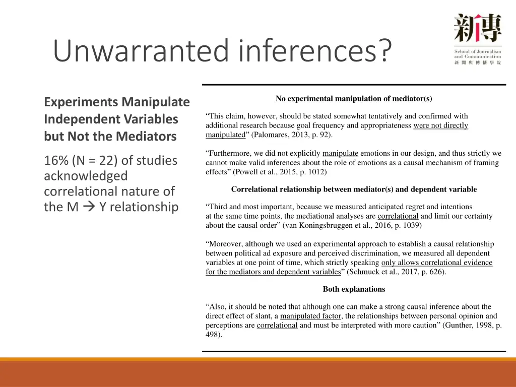 unwarranted inferences 1