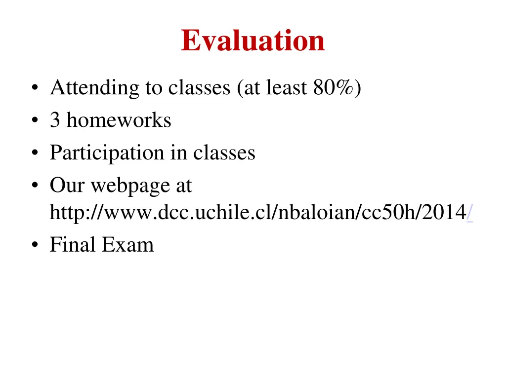 evaluation