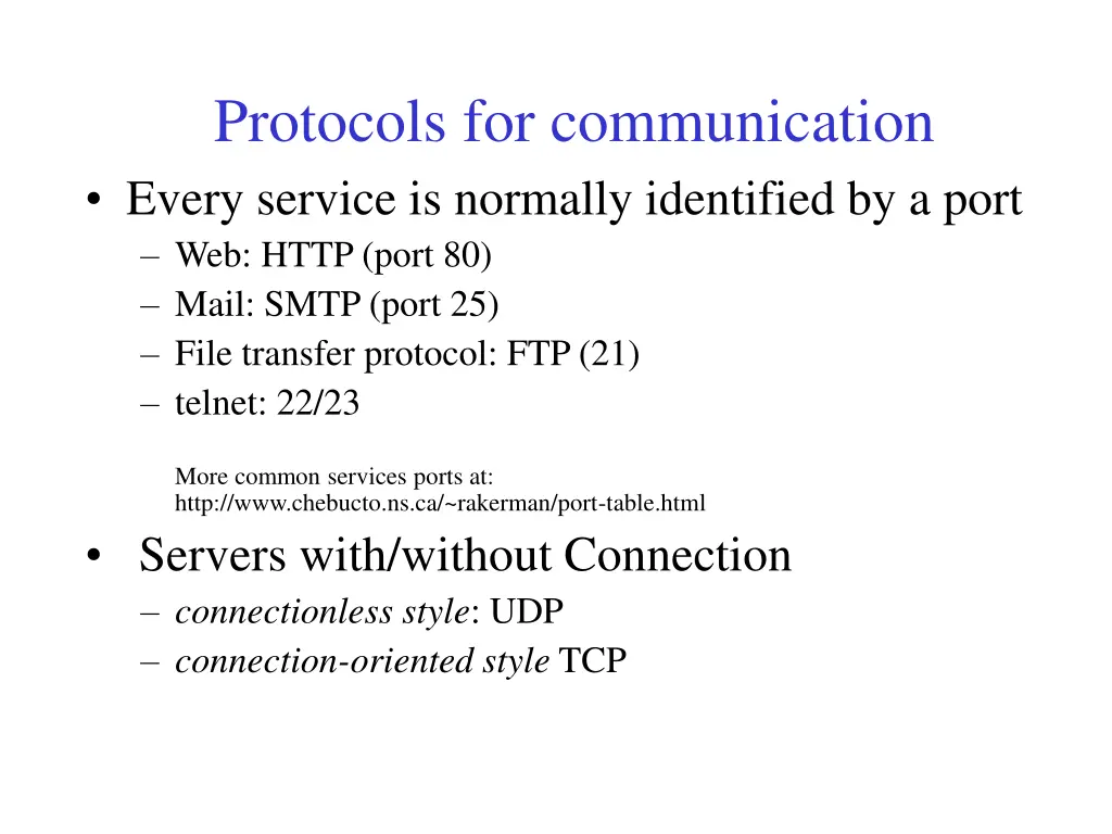 protocols for communication every service