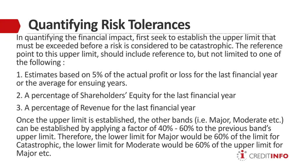 quantifying risk tolerances in quantifying