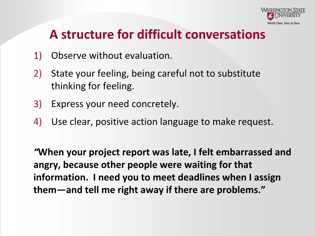 a structure for difficult conversations