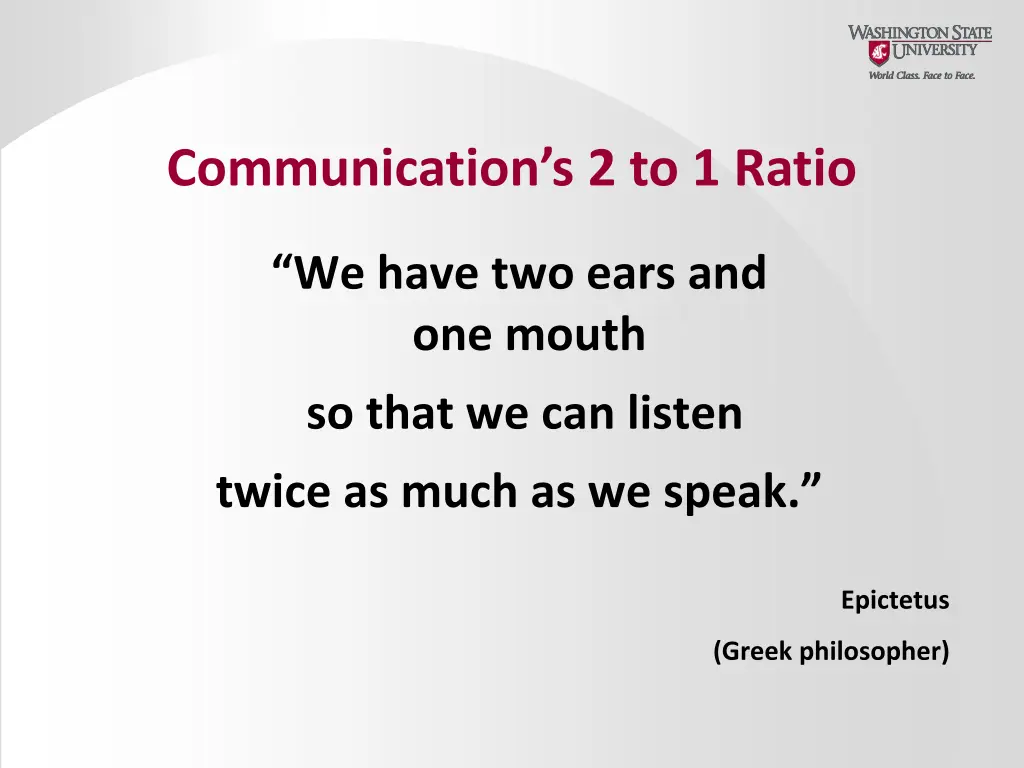 communication s 2 to 1 ratio
