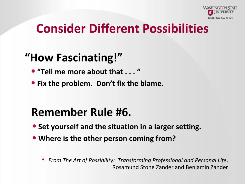 consider different possibilities