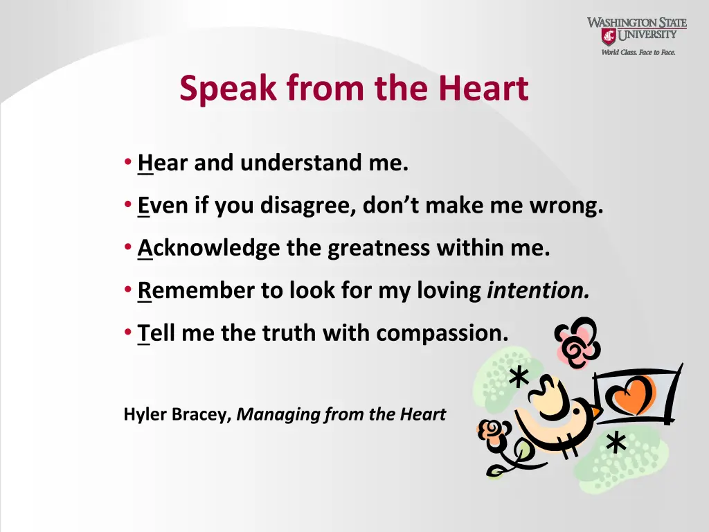speak from the heart