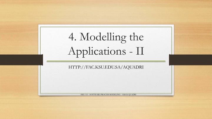 4 modelling the applications ii