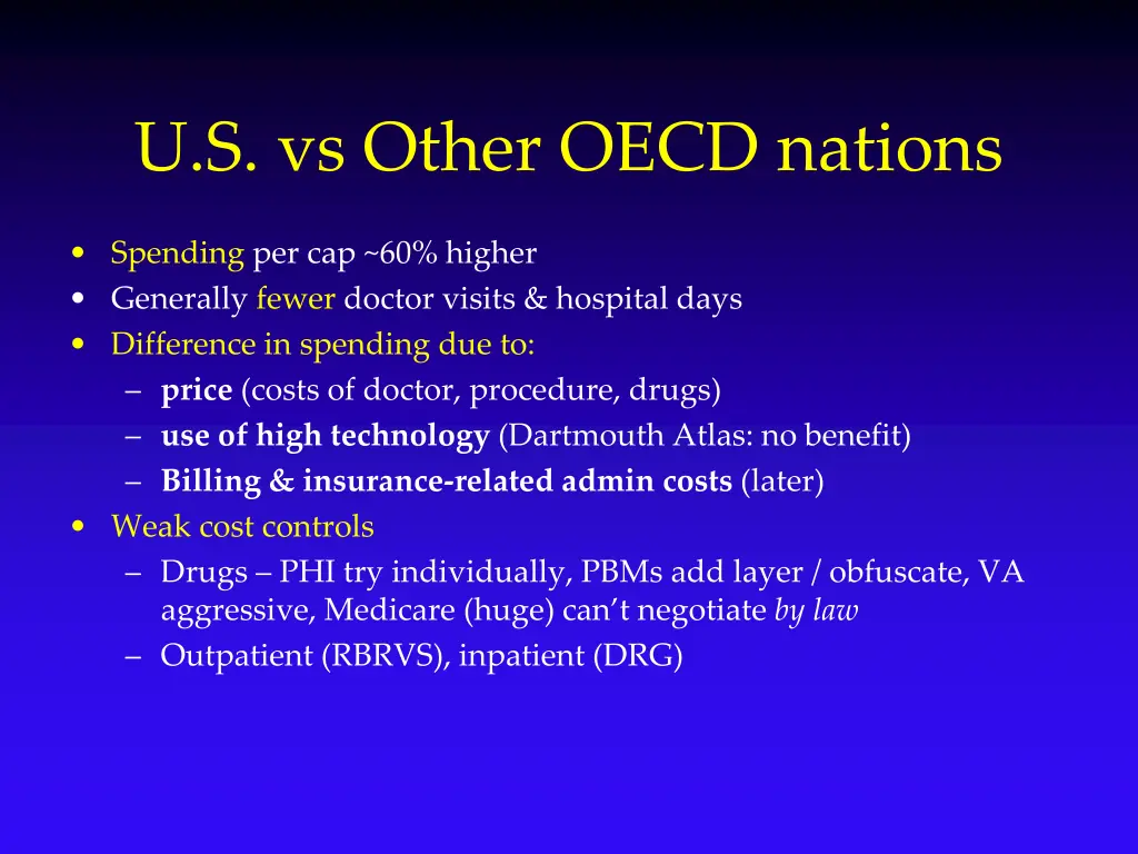 u s vs other oecd nations