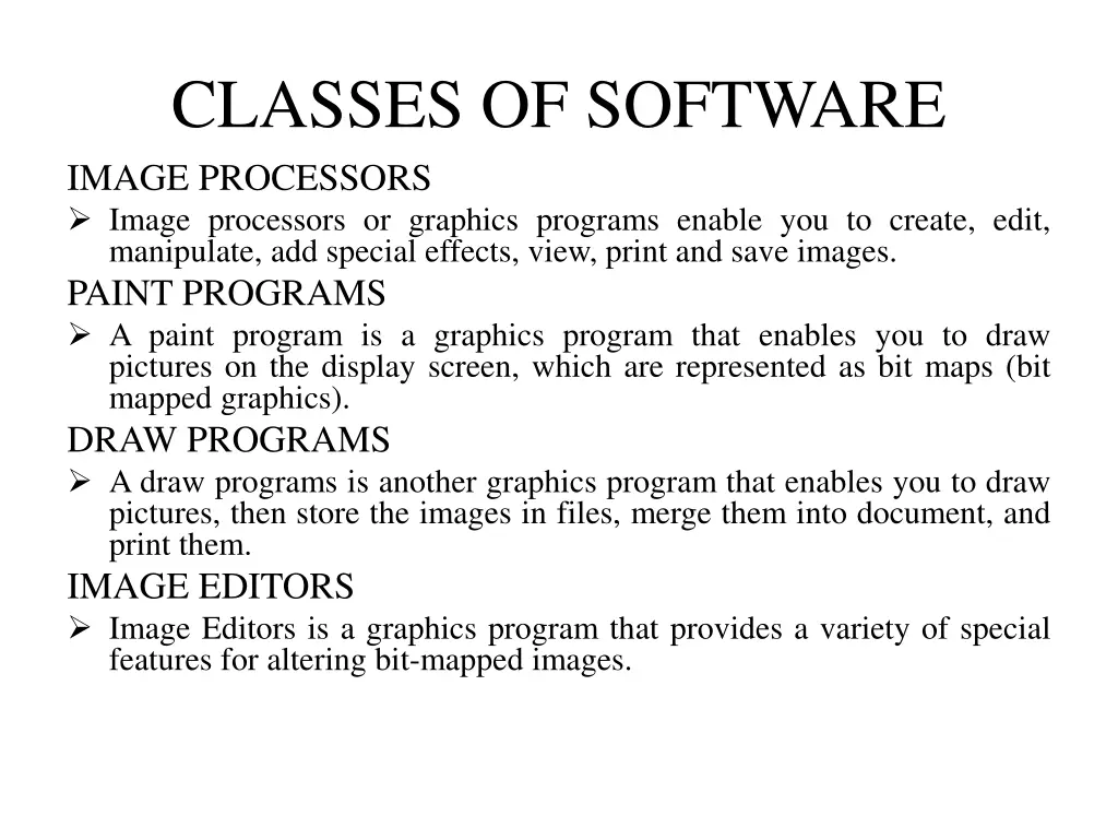 classes of software image processors image