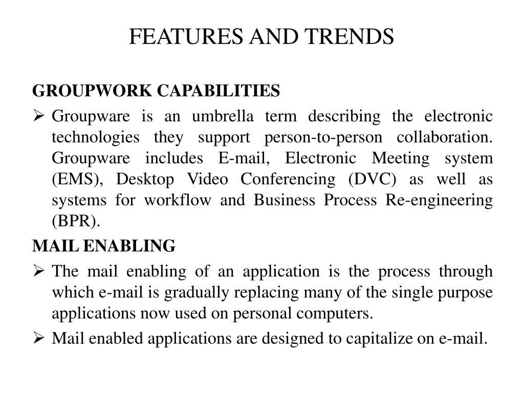 features and trends 2