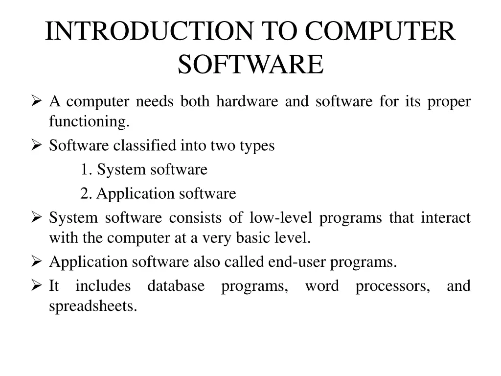introduction to computer software