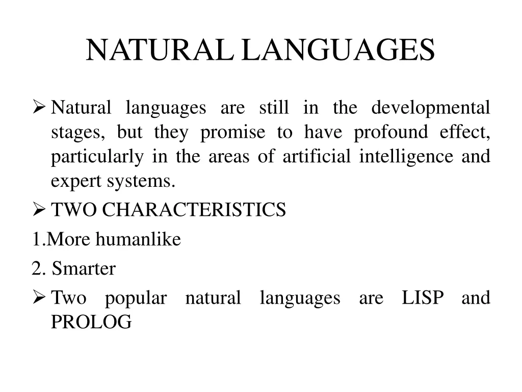 natural languages