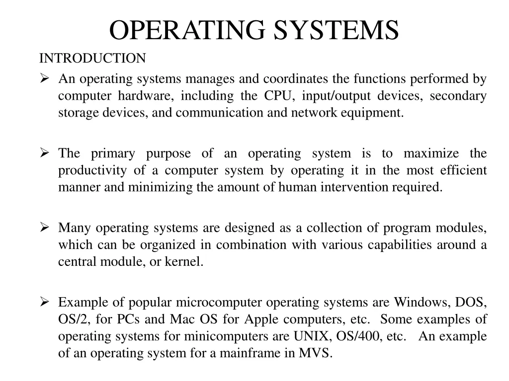 operating systems introduction an operating