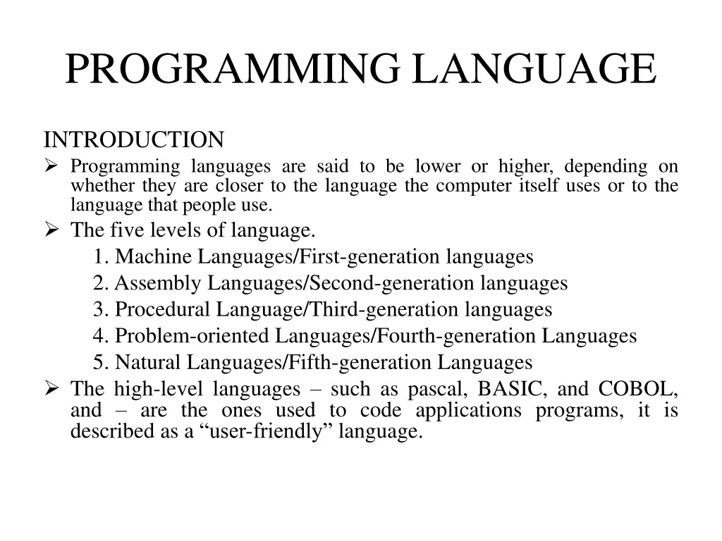 programming language