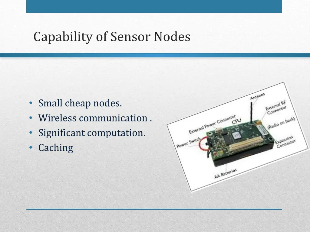capability of sensor nodes