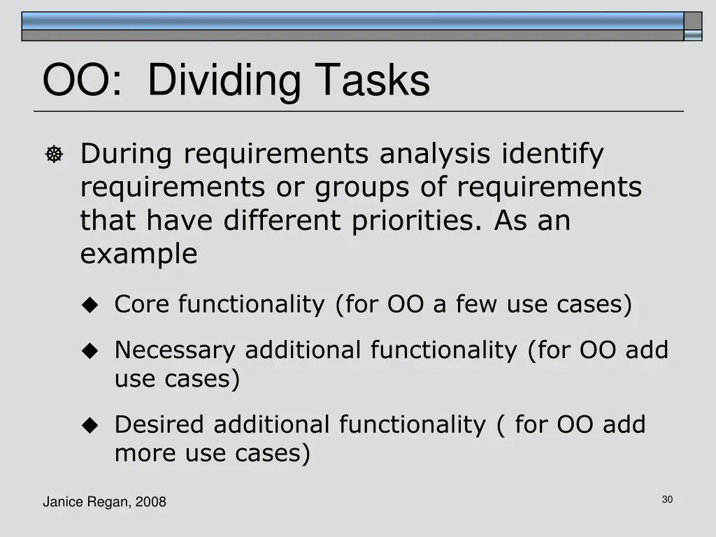oo dividing tasks