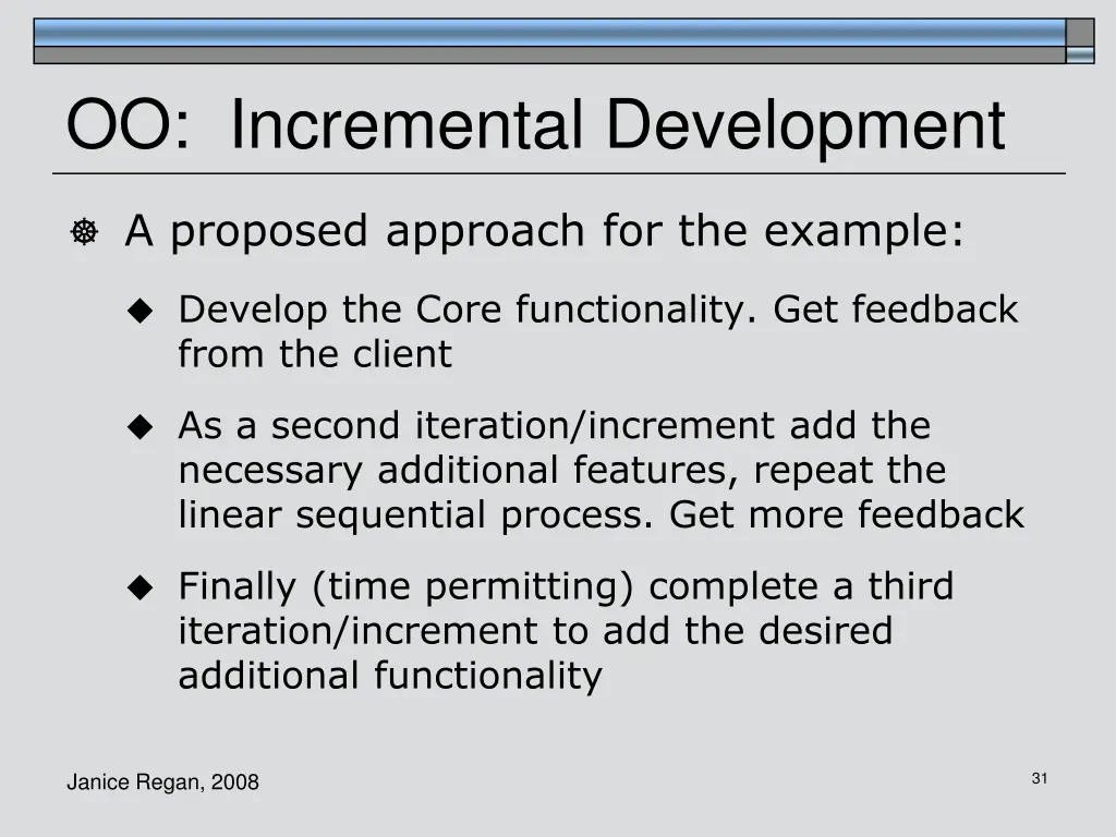 oo incremental development