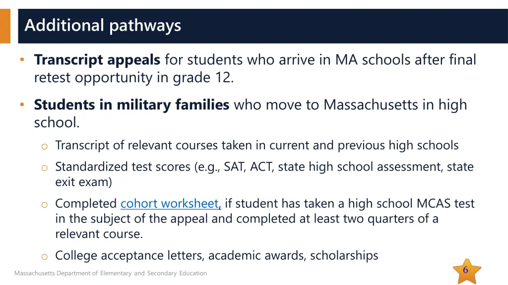 additional pathways