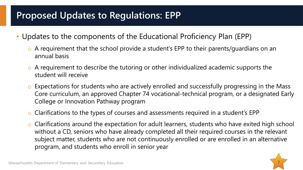proposed updates to regulations epp