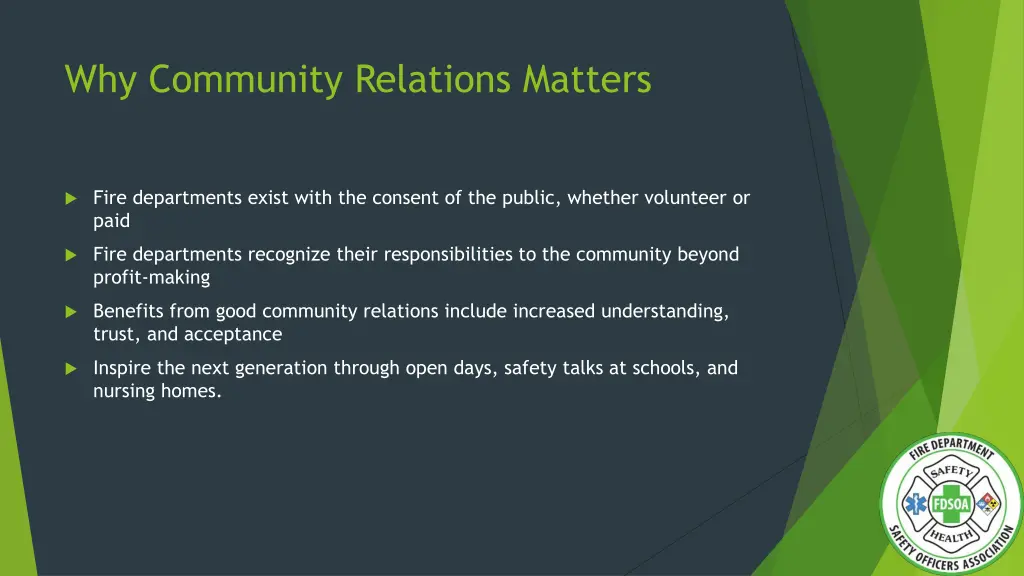 why community relations matters