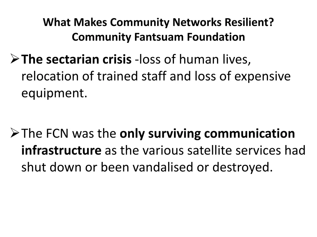what makes community networks resilient community 1