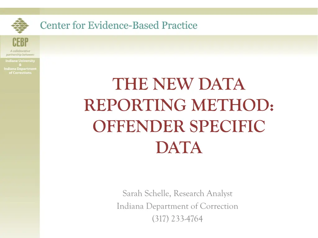 the new data reporting method offender specific