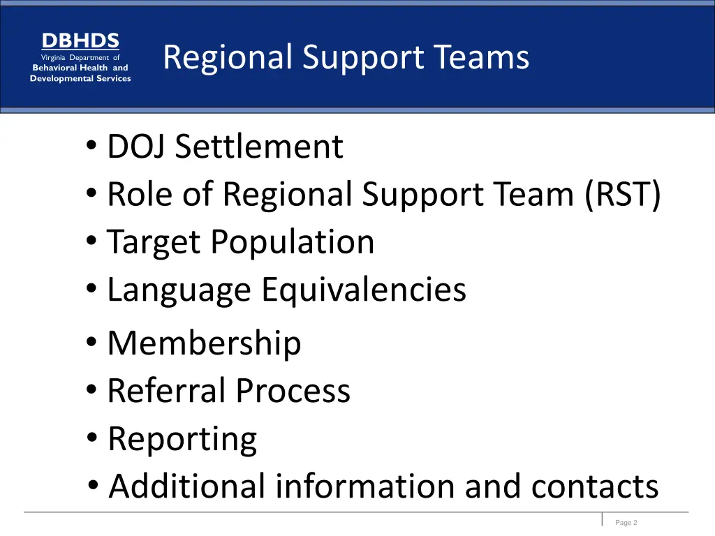 dbhds virginia department of behavioral health and
