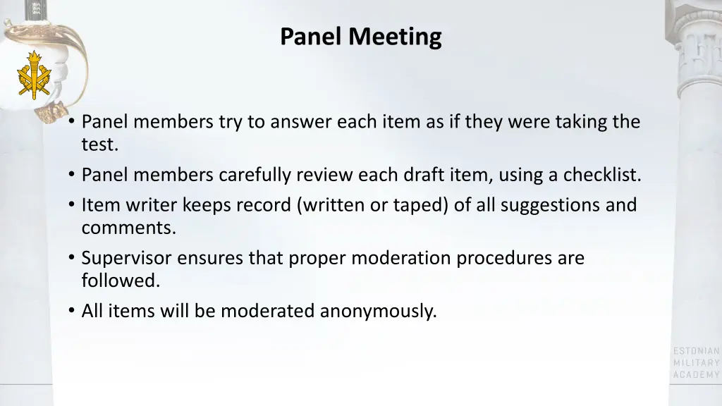 panel meeting
