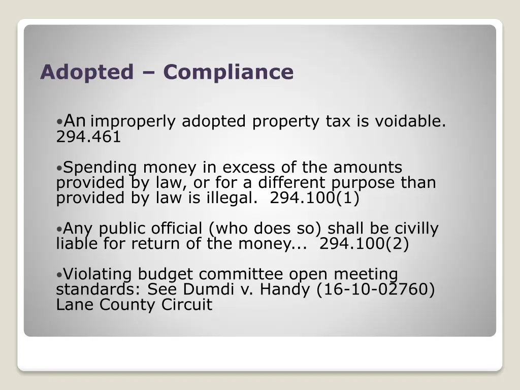 adopted compliance