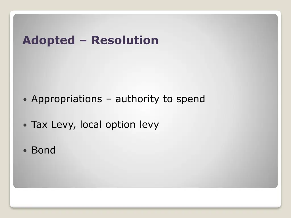adopted resolution