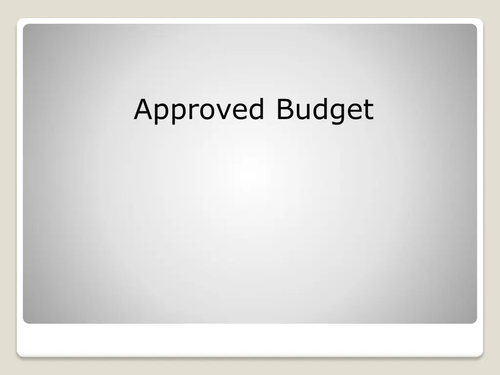 approved budget