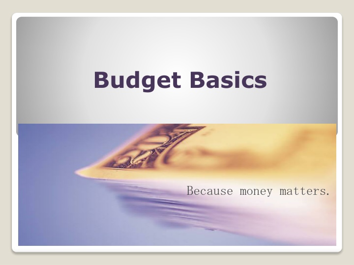 budget basics