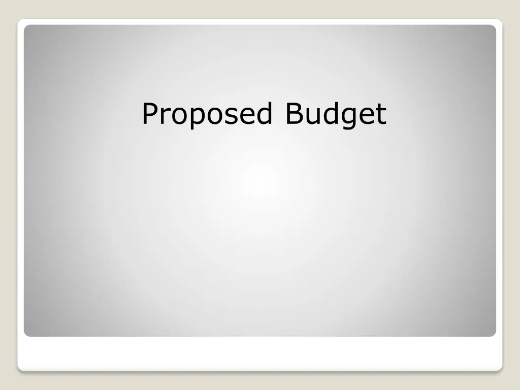 proposed budget