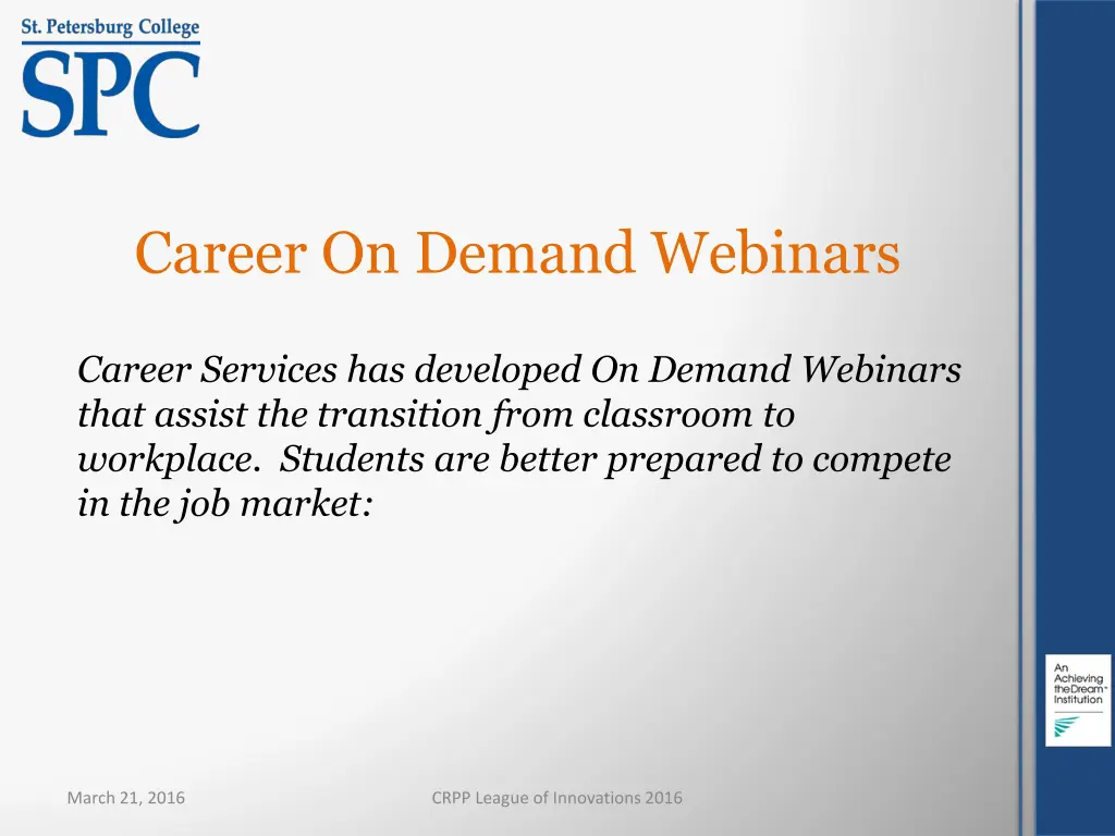 career on demand webinars