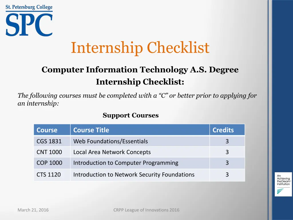 internship checklist 1