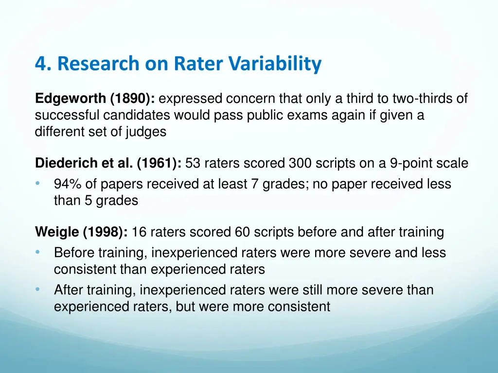 4 research on rater variability