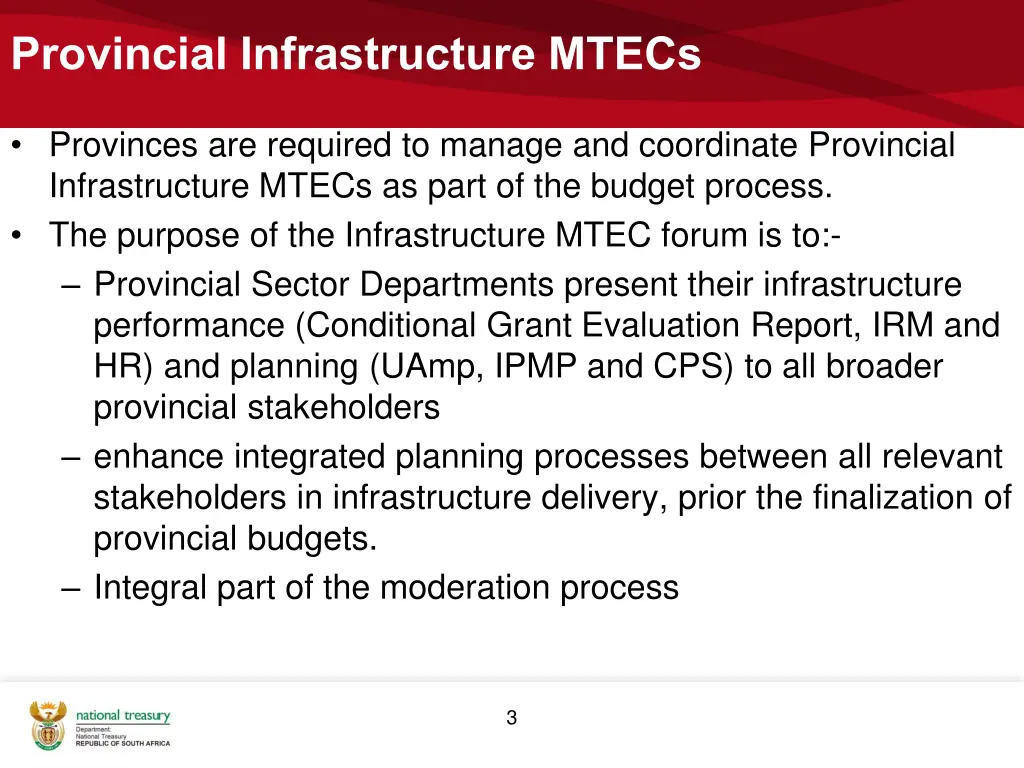 provincial infrastructure mtecs 1