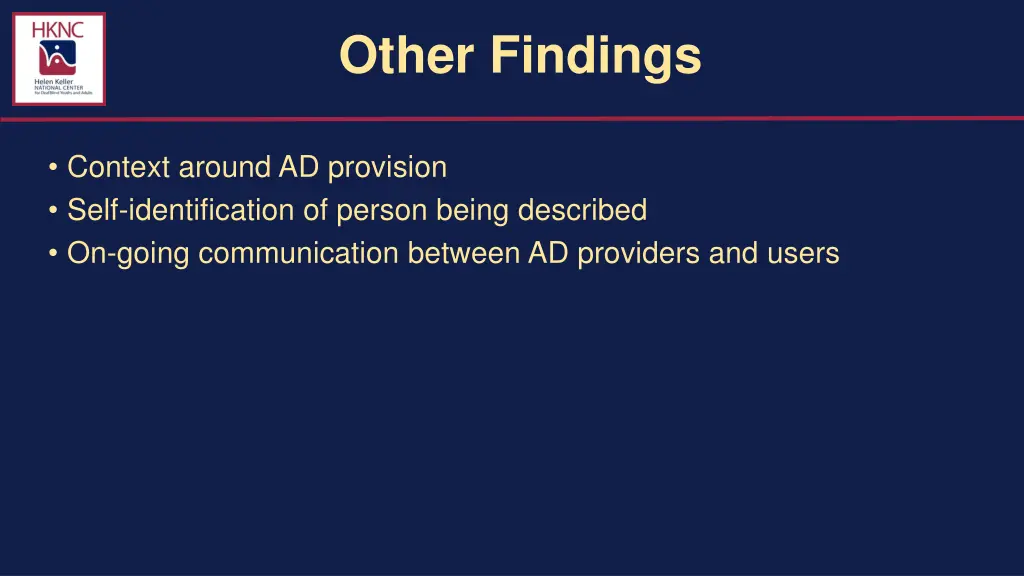 other findings