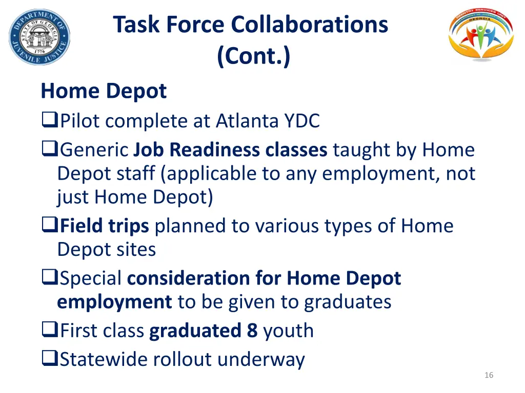 task force collaborations cont home depot pilot