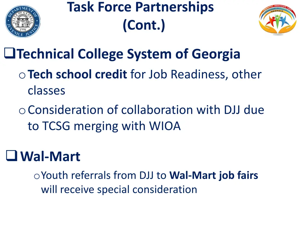 task force partnerships cont