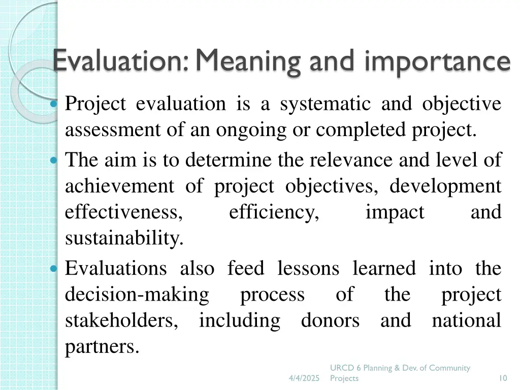 evaluation meaning and importance