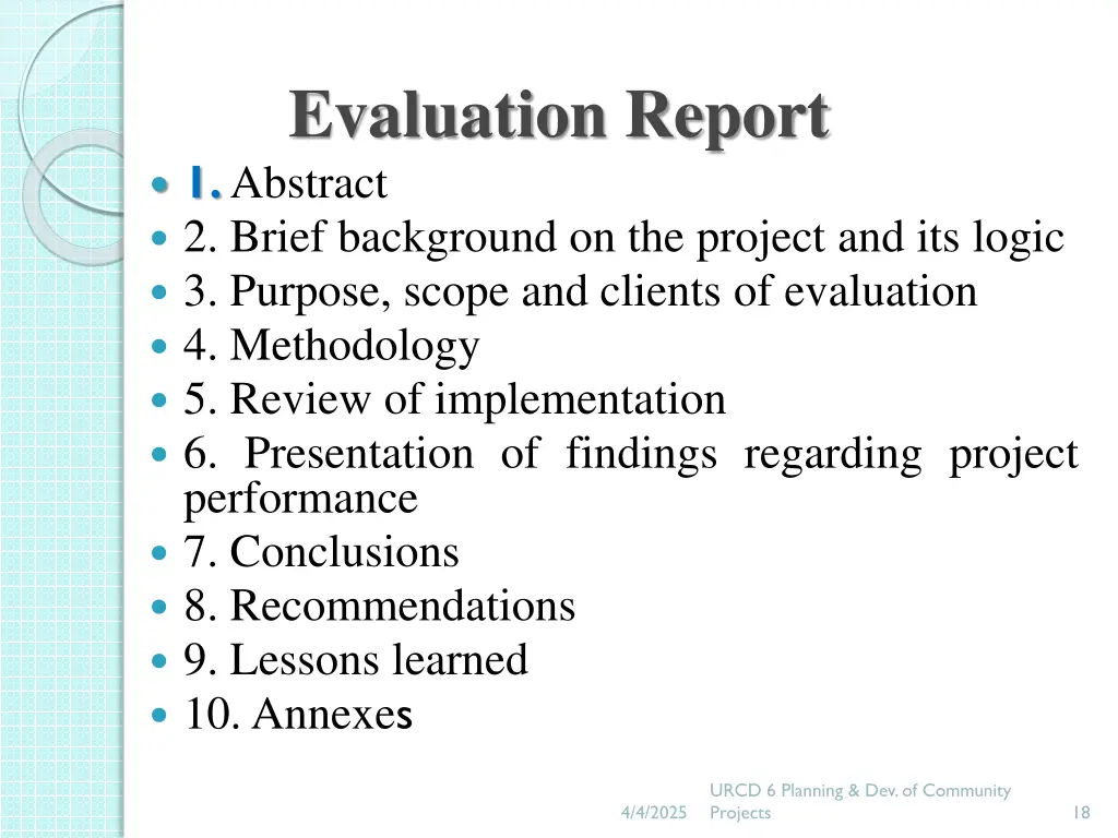evaluation report 1 abstract 2 brief background
