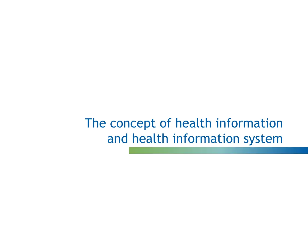 the concept of health information and health