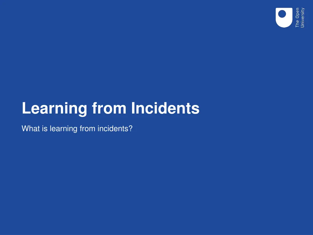 learning from incidents
