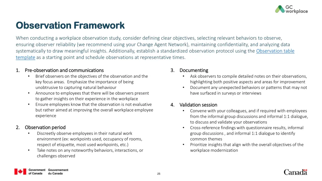 observation framework observation framework