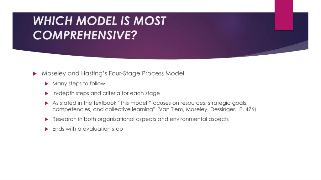 which model is most comprehensive